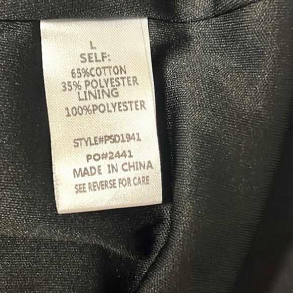 Polagram,Black Cotton-Blend, Cream Floral Embellishment,POCKETS ,EUC Dress,Large - Picture 11 of 16